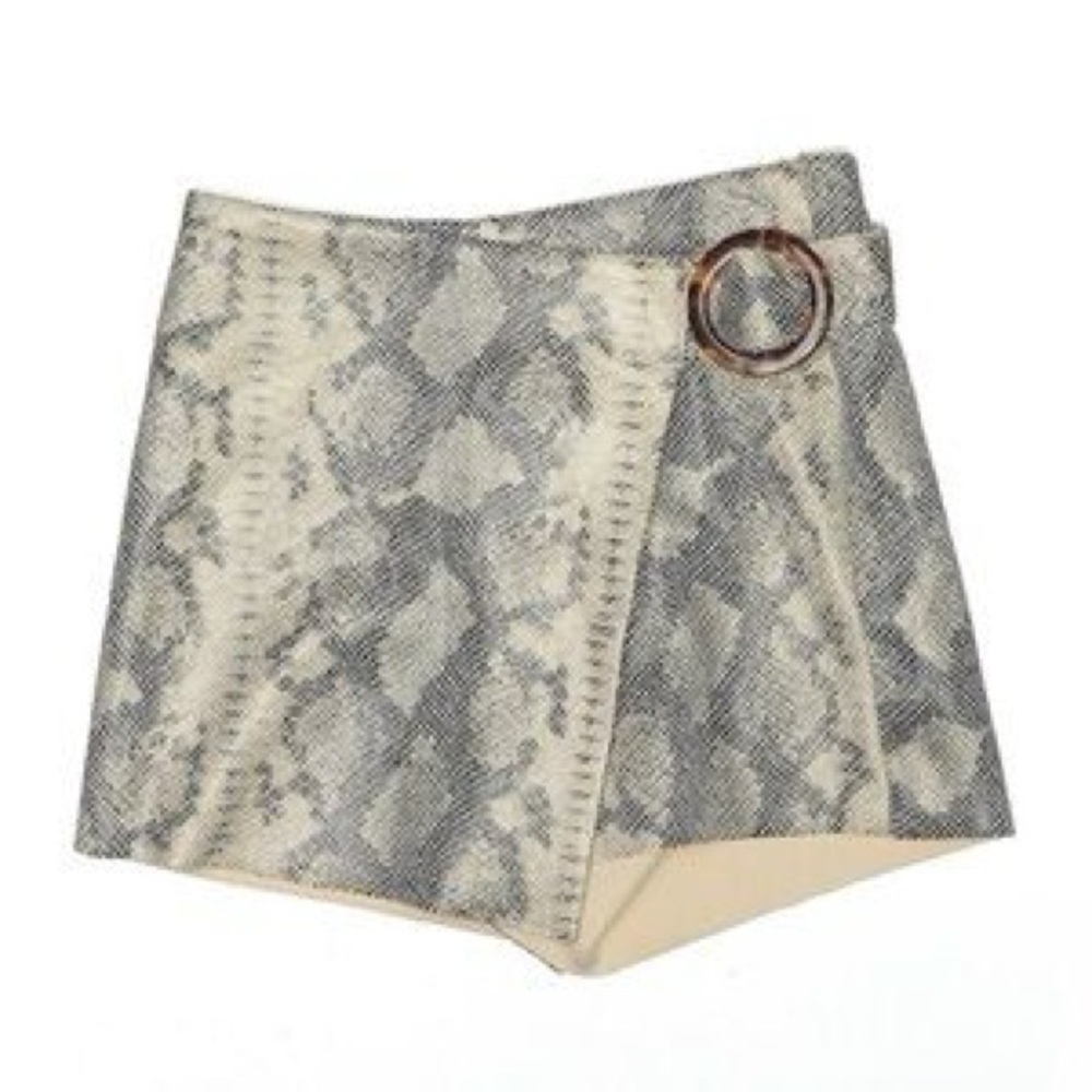 ZARA Snake Python Print Wrap Skort Faux Suede size Small - Picture 3 of 8